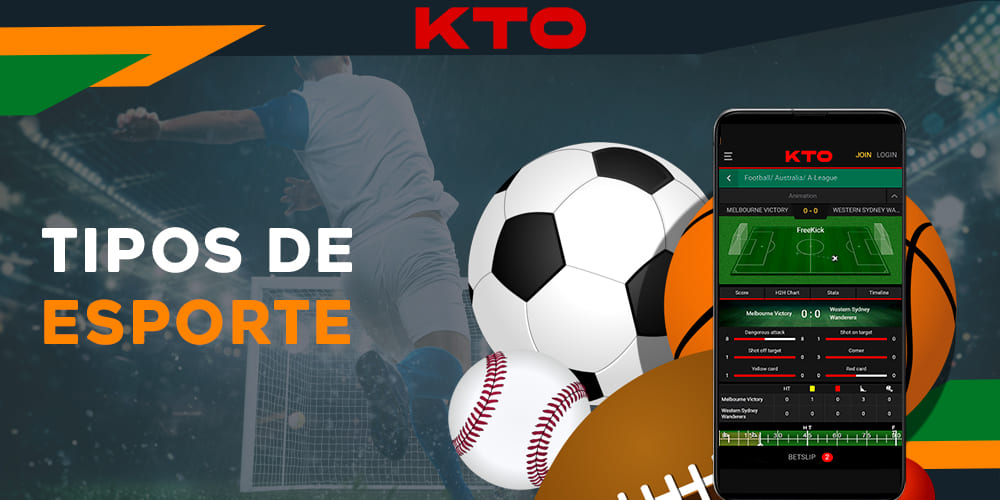 Desportos disponíveis para apostas na secção relevante do sítio web da KTO
