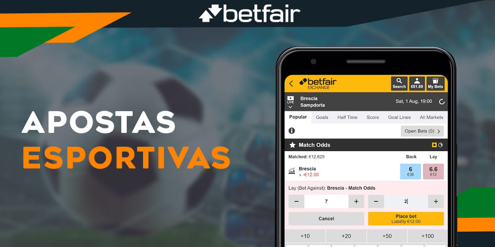 Esportes disponíveis para apostas no aplicativo móvel Betfair 
