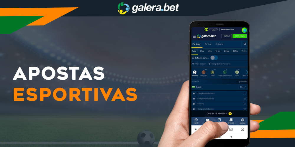 Esportes disponíveis para apostas no aplicativo móvel Galera Bet
