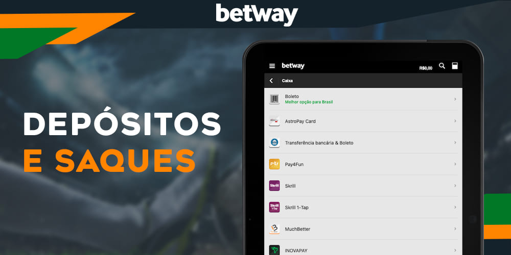 Valores mínimos e máximos de depósito e saque, termos e taxas para todos os jogos disponíveis na Betway 
