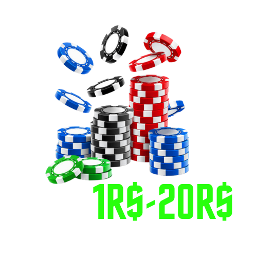um logotipo criado para jogos de azar on-line com um depósito mínimo de $1R a $20R