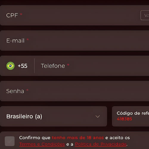 Instrução Preencha o formulário de inscrição